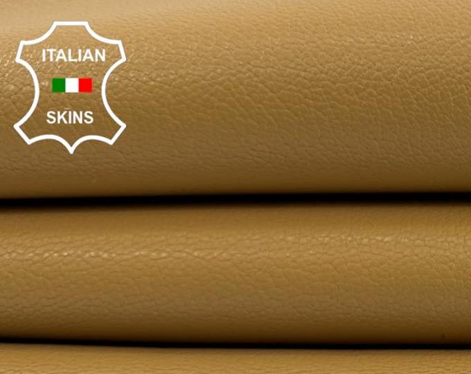 WHEAT BEIGE ROUGH Vegetable Tan Thick Goat leather skin 5+sqf 1.3mm #C7284