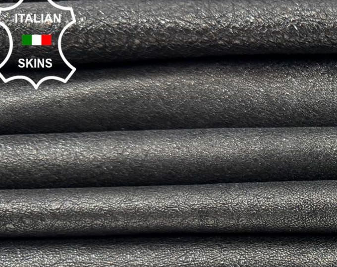 METALLIC WASHED GREY Rough Soft Italian Lamb leather pack 5 skins total 25sqf 1.0mm #C7546