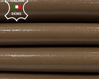 MOCHA BROWN SHINY Italian Goatskin Goat leather pack 2 hides skins total 7+sqf 0.8mm #C3931
