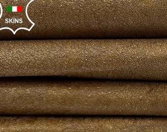 OLD COPPER PEARLIZED Shimmer Coated Rough Vintage Look Thick Italian Goatskin Goat Leather pack 2 hides skins total 12sqf 1.2mm #C3194