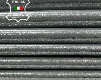 METALLIC SILVER SHIMMER Soft Italian Lambskin Sheep Lamb leather pack 2 hides skins total 10+sqf 0.8mm #C3927