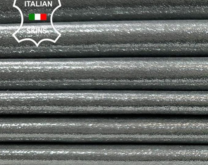 METALLIC SILVER SHIMMER Soft Italian Lambskin Sheep Lamb leather pack 2 hides skins total 10+sqf 0.8mm #C3927