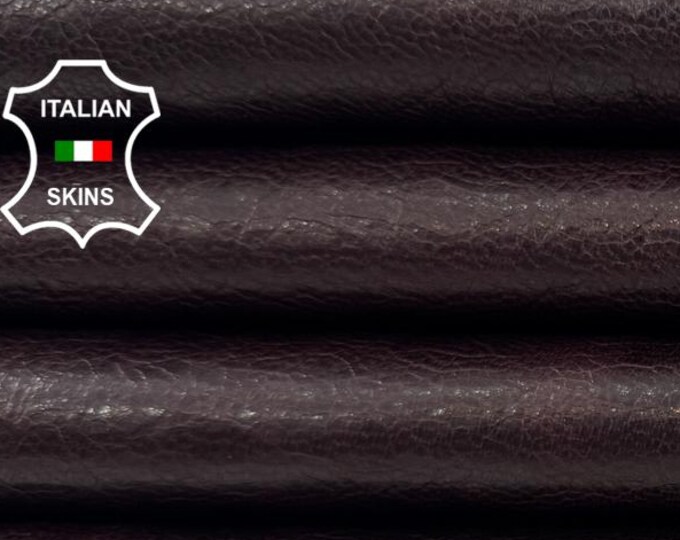 WASHED WRINKLED MAHOGANY Brown Vegetable Tan Soft Italian Lamb leather skin 7+sqf 0.8mm #C7187