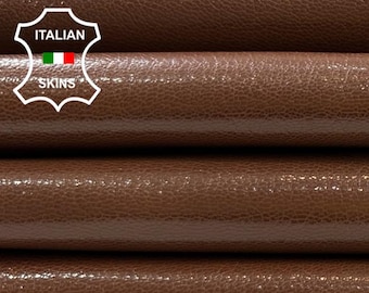 Delivered Duty Paid-BROWN SHINY ROUGH Italian Goatskin Goat leather pack 2 skins total 9+sqf 0.9mm #C4143