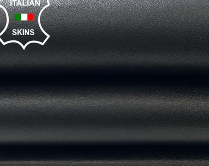 JET BLACK Italian STRETCH Backed Lambskin Lamb Sheep Leather hide hides skin skins 5+sqf 1.0mm #C3293