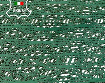 WASHED GREEN LASER Engraved Soft Italian Lambskin Sheep Lamb leather hide hides skin skins 4+sqf 0.9mm #C5150