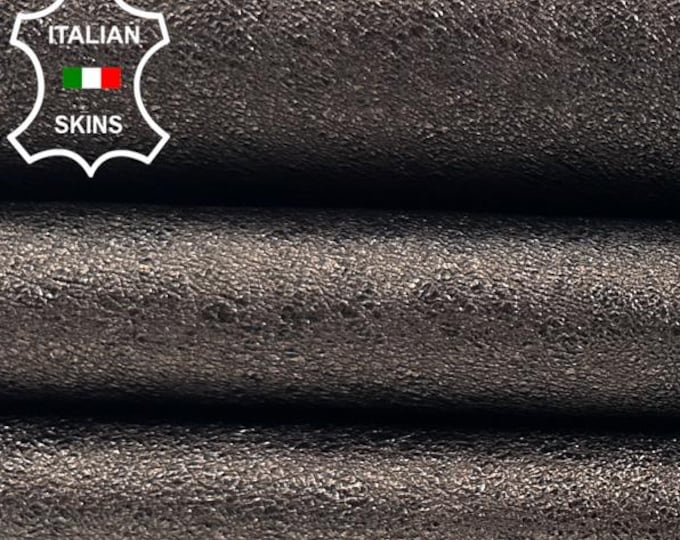 METALLIC BROWN WASHED Rough Thick Italian Lambskin Sheep Lamb Leather pack 2 hides skins total 12sqf 1.2mm #C5942