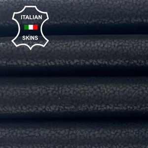 PEARLIZED GUNMETAL PEBBLE Grainy Print On Black Nubuck Italian Goatskin Goat Leather pack 3 hides skins total 10sqf 1.0mm #C1905