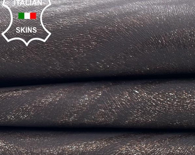 TAUPE BROWN PEARLIZED Zebra Print On Italian Goatskin Goat Leather pack 2 hides skins total 7+sqf 0.7mm #C3278