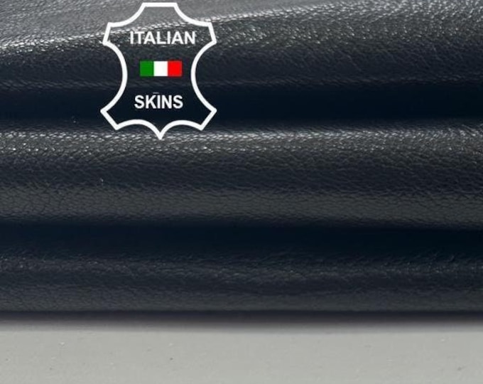 BLACK semi shiny rough vegetable tan Italian Goatskin Goat Leather skin skins hide hides 4+sqf 0.9mm #C3461