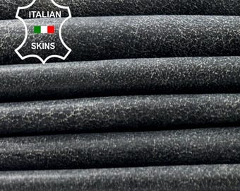 DARK GREY Vintage Look Thin Soft Italian Lambskin Sheep Lamb leather pack 4 hides skins total 25+sqf 0.4mm #C5325