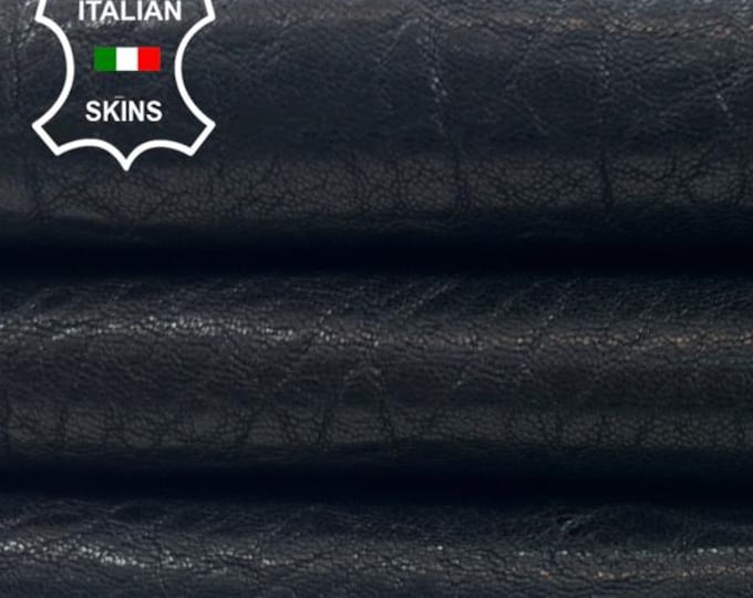 BLACK GRAINY Vegetable Tan Thick Soft Italian Lambskin Sheep Lamb leather hide hides skin skins 4+sqf 1.1mm #C5688
