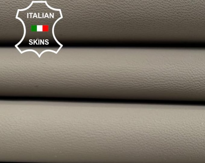 Delivered Duty Paid-GRAY KHAKI COATED Thick Soft Italian Lambskin Sheep Lamb leather hide hides skin skins 7sqf 1.1mm #C6636