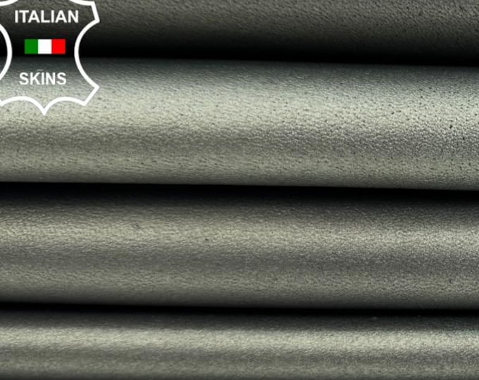 PEARLISED PEWTER Soft Italian Lamb leather pack 4 skins total 20+sqf 0.9mm #C7188