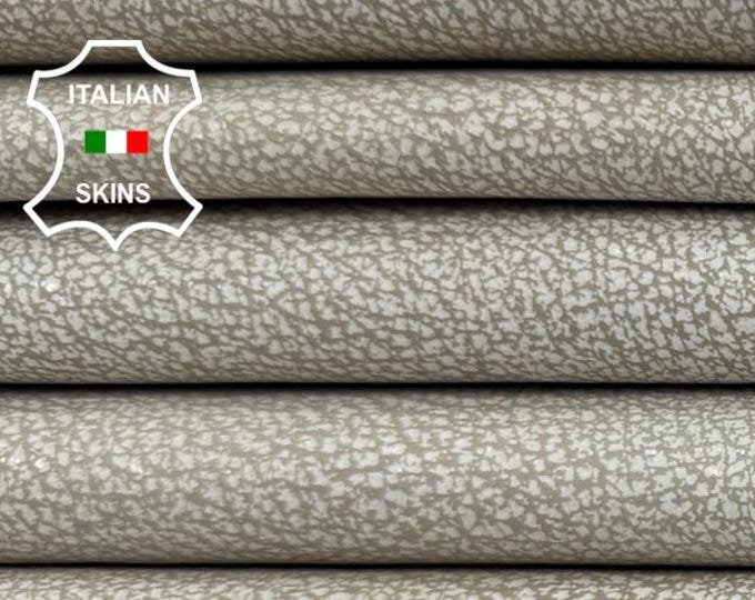 DIRTY OFF WHITE Cracked On Beige Thin Soft Italian Lamb leather pack 2 skins total 10sqf 0.6mm #C7273