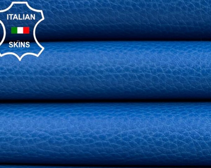 NATURAL AZURE BLUE Grainy Soft Italian Calf Leather skin 5+sqf 1.0mm #C7328