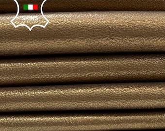 Delivered Duty Paid-METALLIC BRONZE WASHED Rough Soft Italian Goatskin Goat leather pack 6 skins total 20sqf 0.7mm #C4146