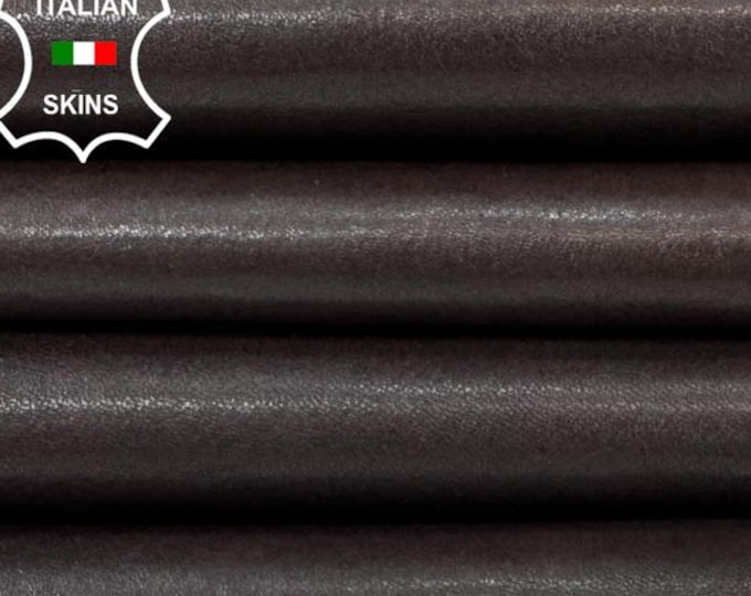 Delivered Duty paid - DARK BROWN ANTIQUED Vegetable Tan Thick Italian Goat leather pack 2 skins total 8sqf 1.2mm #C7540