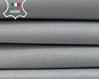 LIGHT GREY Thick Italian STRETCH Backed Lamb Leather pack 6 skins total 36sqf 1.1mm #C3292