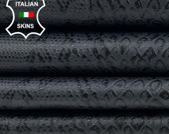 DARK GREY PYTHON Snake Print On Soft Italian Lambskin Sheep Lamb leather hide hides skin skins 8sqf 0.8mm #C4480