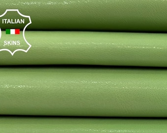 Free FedEx & Duties - LIGHT GREEN VEGETABLE Tan Tomaia Strong Italian Goat leather pack 2 skins total 7+sqf 0.7mm #C7185