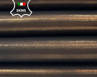 METALLIC BRONZE DISTRESSED Antiqued Italian Lambskin Sheep Lamb leather pack 4 hides skins total 20+sqf 0.9mm #C5626
