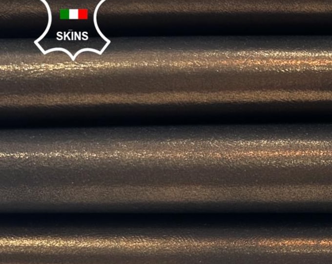 METALLIC BRONZE DISTRESSED Antiqued Italian Lambskin Sheep Lamb leather pack 4 hides skins total 20+sqf 0.9mm #C5626