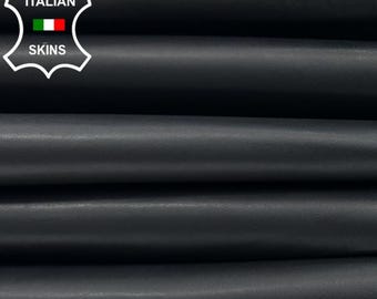 ANTHRACITE BLACK Soft Italian Calfskin Calf Cow Baby Buff leather pack 2 hides skins total 16sqf 0.7mm #C4998