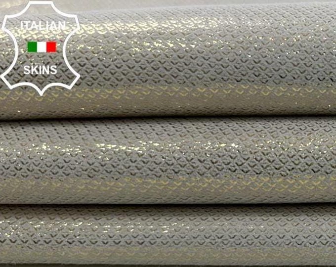 METALLIC LIGHT GOLD print Italian Goatskin Goat leather skin skins hide hides 5sqf 0.8mm #C3514