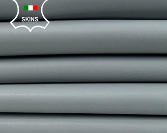LIGHT GREYISH BLUE Soft Italian Lambskin Sheep Lamb leather pack 2 hides skins total 10+sqf 0.8mm #C4538