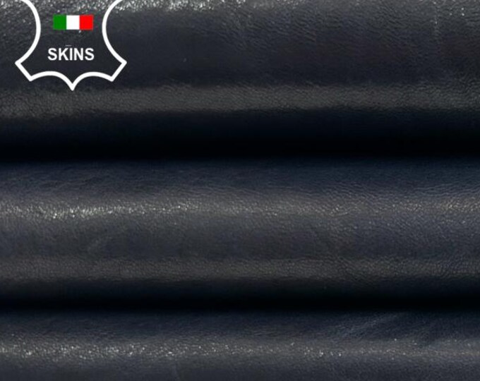 MIDNIGHT DARK BLUE Antiqued Vegetable Tan Soft Italian Lambskin Sheep Lamb leather hide hides skin skins 6sqf 1.0mm #C4065
