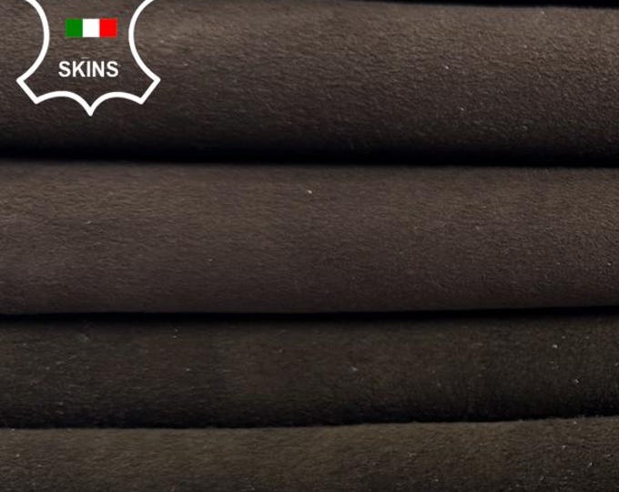 Delivered Duty Paid-2 SHADES BROWN Suede Soft Italian STRETCH Backed Lamb Leather pack 2 skins total 8sqf 1.0mm #C6995