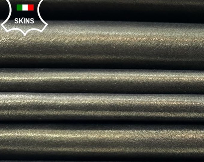 METALLIC OLIVE ANTIQUED Thick Italian Lambskin Sheep Lamb Leather pack 5 hides skins total 30sqf 1.1mm #C5945