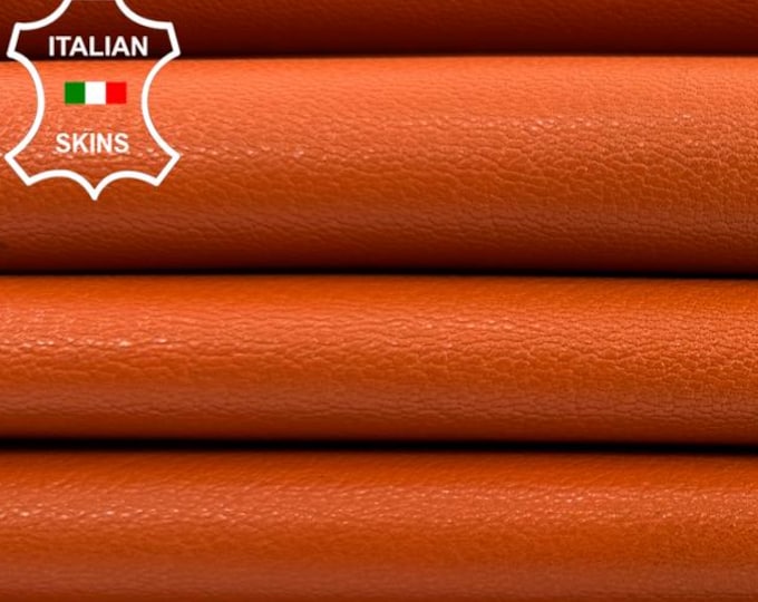 ORANGE ROUGH Semi Shiny Vegetable Tan Italian Goat leather pack 2 skins total 11+sqf 1.0mm #C7296