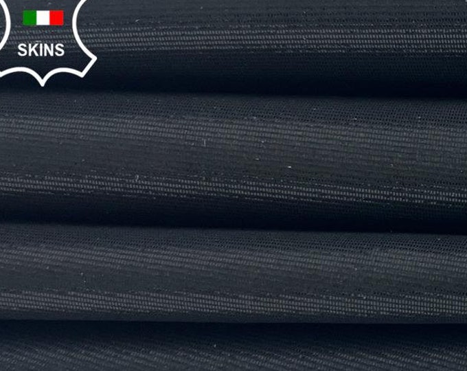 BLACK SHIMMER SHINY Lame Print On Thick Italian Goatskin Goat Leather pack 2 hides skins total 10sqf 1.1mm #C1901
