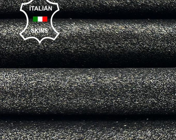 METALLIC PEWTER GLITTERS Shimmer Rough Print On Thick Italian Goatskin Goat leather pack 2 hides skins total 8sqf 1.2mm #C5748