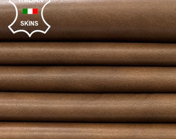 BROWN DISTRESSED ANTIQUED Rustic Look Soft Italian Lambskin Sheep Lamb Leather pack 2 hides skins total 15+sqf 0.8mm #C2569