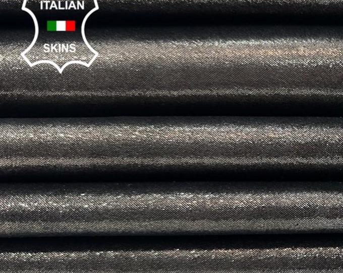 METALLIC LEAD GUNMETAL Shimmer Lame Print Soft Italian Goatskin Goat leather pack 3 hides skins total 11+sqf 1.0mm #C5586
