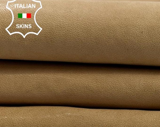 NATURAL LIGHT NAKED Tan Vegetable Tan Thick Soft Italian Lambskin Sheep Lamb leather hide hides skin skins 6sqf 1.1mm #C3999