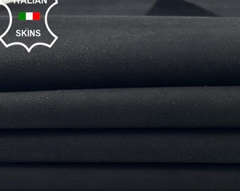 CHARCOAL BLACK NUBUCK Italian Goatskin Goat Leather pack 2 hides skins total 8sqf 0.9mm #C2825