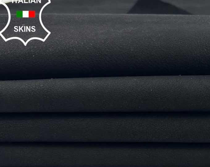 CHARCOAL BLACK NUBUCK Italian Goatskin Goat Leather pack 2 hides skins total 8sqf 0.9mm #C2825