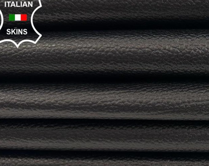 BLACK PEBBLE GRAINY Italian Lambskin Sheep Lamb Leather pack 2 hides skins total 10+sqf 0.7mm #C3235