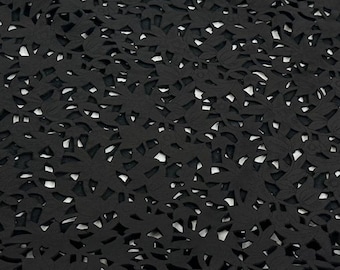 BLACK FLOWERS LASER Engraved Vegetable Tan Thick Soft Italian Lambskin Sheep Lamb leather hide hides skin skins 4sqf 1.3mm #C5666