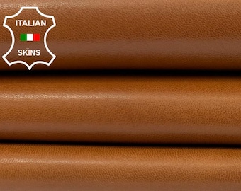 MUSTARDY TAN LIGHT Brown Soft Italian Lambskin Sheep Lamb leather hide hides skin skins 6sqf 1.0mm #C4227