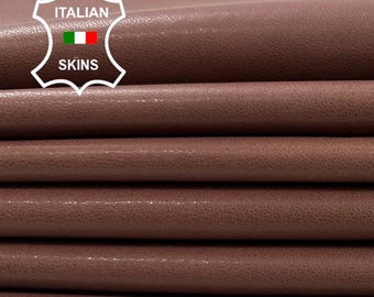 BROWN thin soft vegetable tan Italian Lambskin Lamb Leather 2 skins hides total 14sqf 0.5mm #C3678