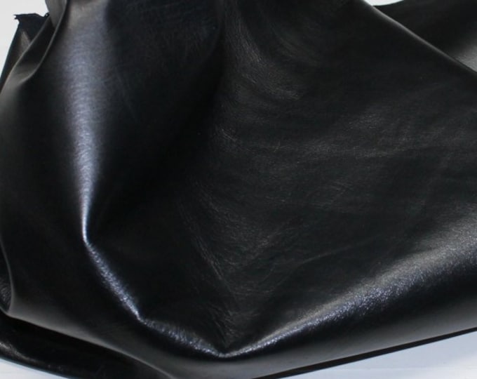 Italian genuine Goatskin Goat leather 12 skins hides BLACK 75-80sqf