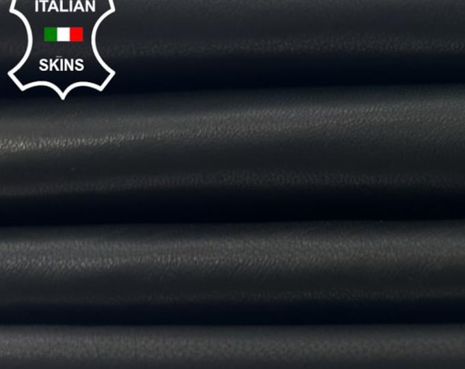 BLACK PLONGE ANILINE Thin Soft Italian Lambskin Sheep Lamb leather hide hides skin skins 3+sqf 0.6mm #C5682