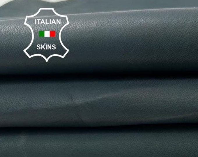 NATURAL DARK TEAL Naked vegetable tan Italian Lambskin Lamb leather skin hide 4+sqf 0.9mm #C3519