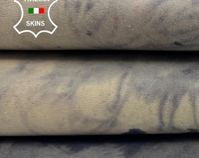 BLUE TIE DYE Distressed Vintage Thick Italian Lambskin Sheep Lamb Leather hide hides skin skins 6sqf 1.1mm #C6258