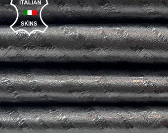 Free FedEx & Duties - METALLIC LEAD ZEBRA Print On Crinkled Soft Italian Lambskin Sheep Lamb leather skin  7+sqf 0.7mm #C5765